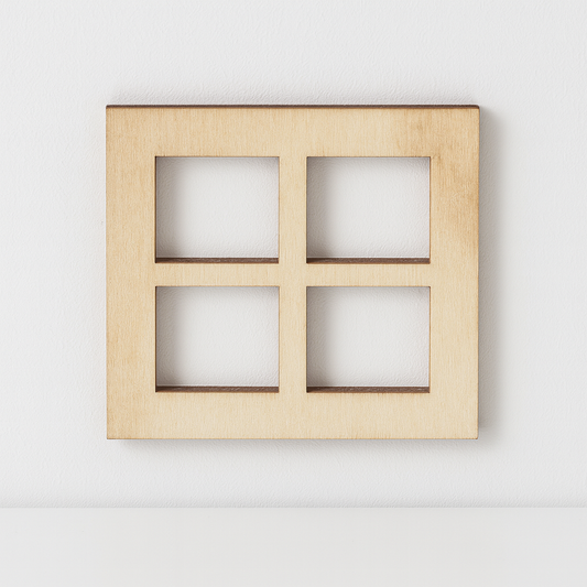 Miniatur Fenster 3er-Set aus Holz 7x7cm – Wichtel Zubehör für Puppenhaus, Diorama und Modellbau
