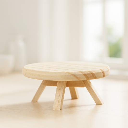 Miniatur Sofa Tisch aus Holz natur, Wichtel Zubehör, ca. 9x4,8x3cm