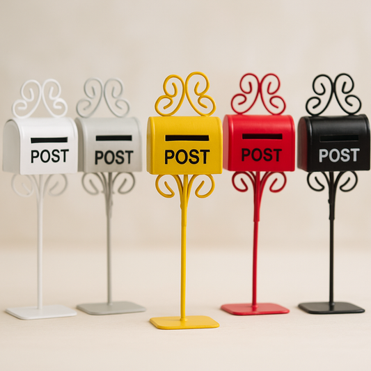 Miniatur Briefkasten „Post“ aus Metall, 11cm, in verschiedenen Farben – Wichtel Zubehör für Puppenhaus, Diorama und Modellbau